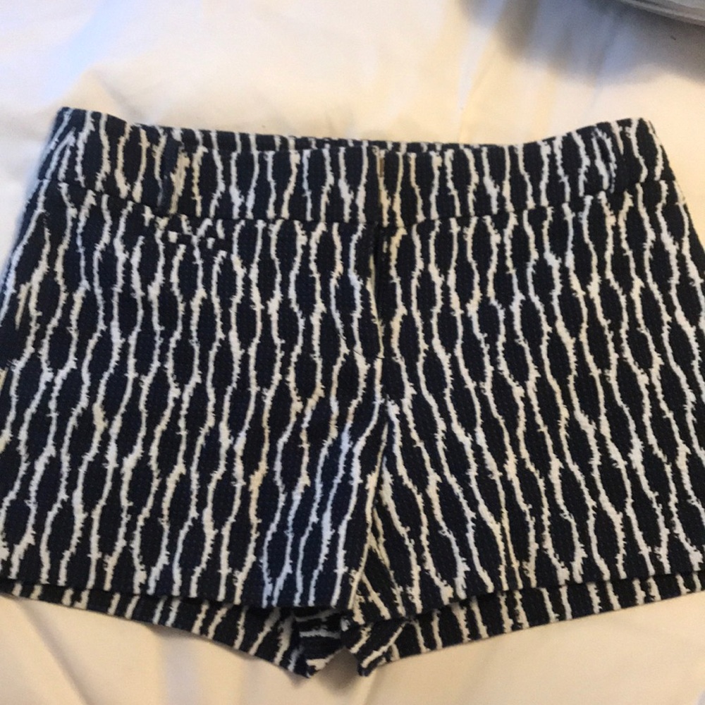 Navy and white patterned shorts
